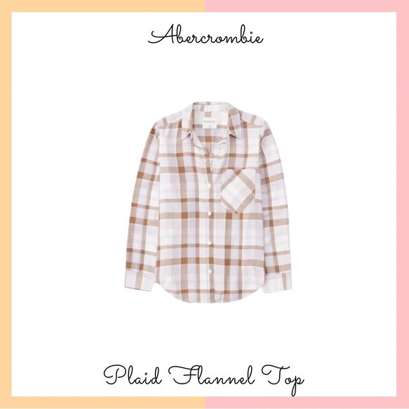 Abercrombie Light Blue Plaid Flannel - Picture 1 of 5